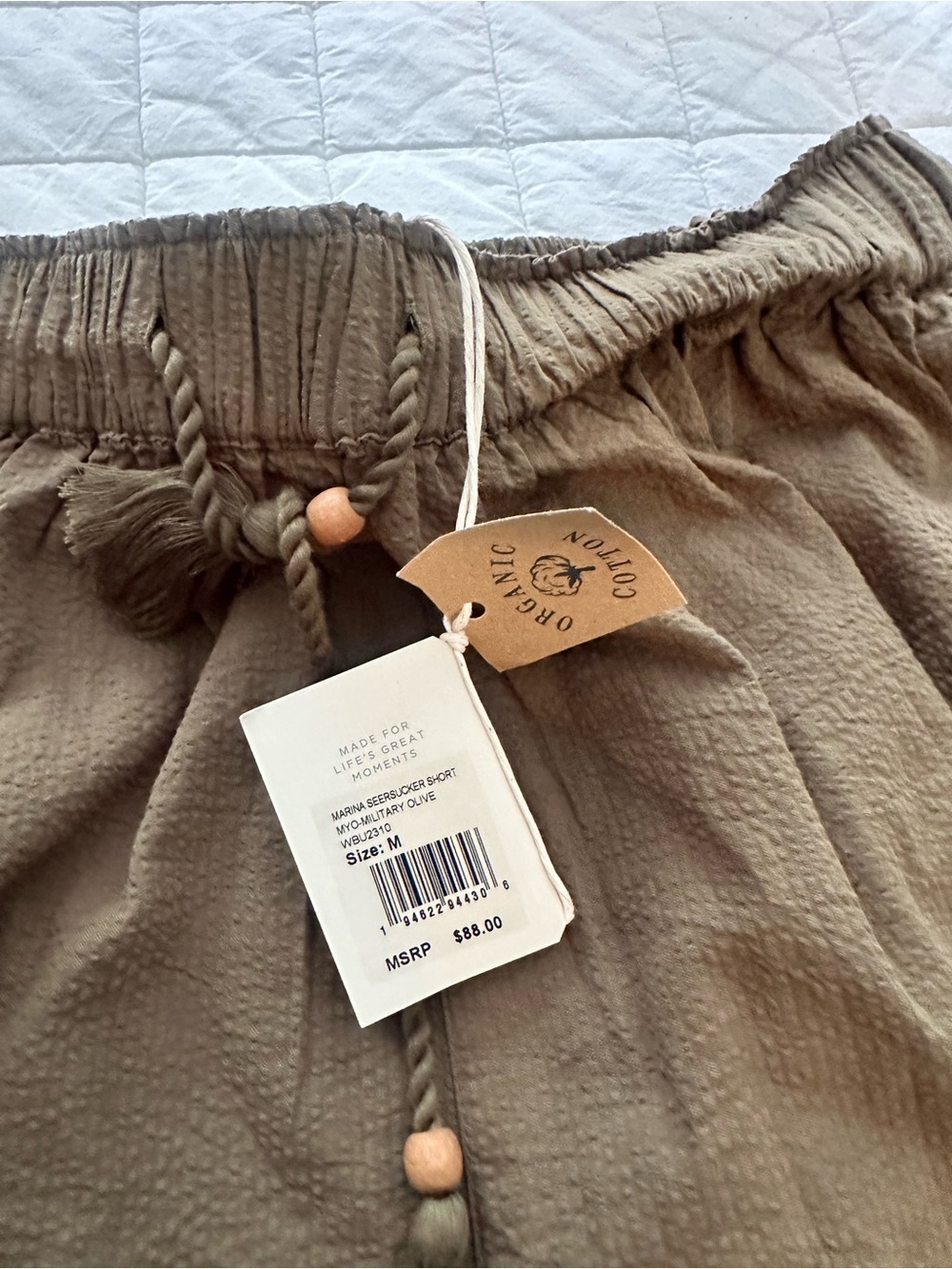 Faherty Marine Seersucker Shorts in Olive - Picture 4 of 4